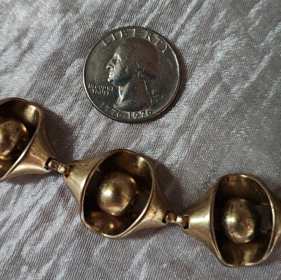 J Crew Pea in a Pod Fortune Cookie Oxidized Brass Metal Necklace Signed - Picture 11 of 14